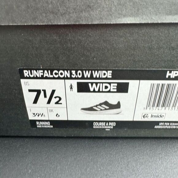 ADIDAS | NEW RunFalcon 3.0 Black and White Running Shoes Women’s Size 7.5 Wide - Picture 9 of 9